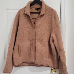 J.crew Cozy Tan Fleece Jacket Women